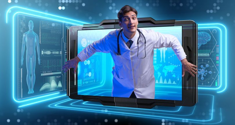 telemedicine concept with doctor and smartphone