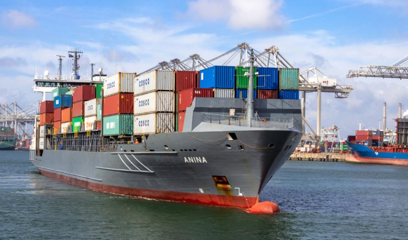 container ship trade port rotterdam