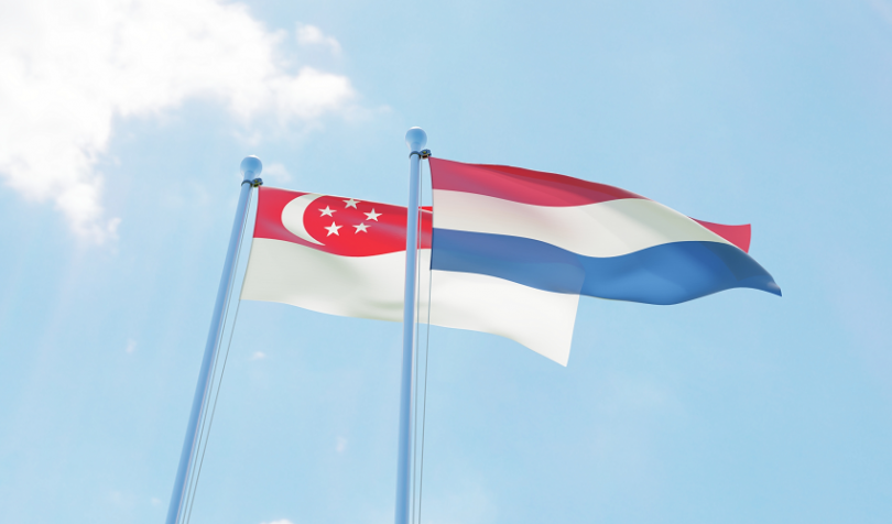Singapore Netherlands flags