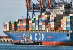 Port of Rotterdam container ship CMA CGM