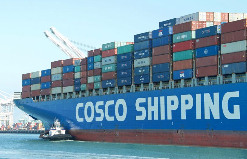 china trade container ship cosco